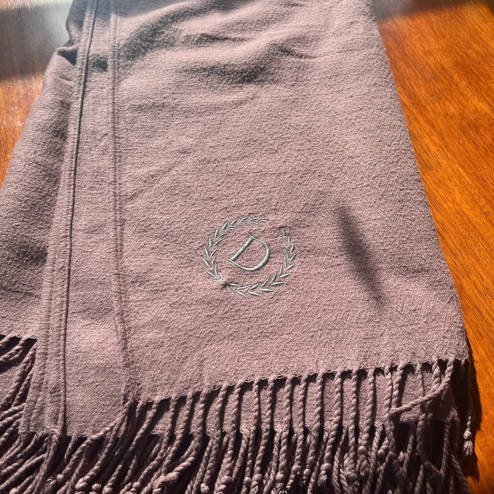 Pottery Barn Lavender Throw Blanket with D Monogram​